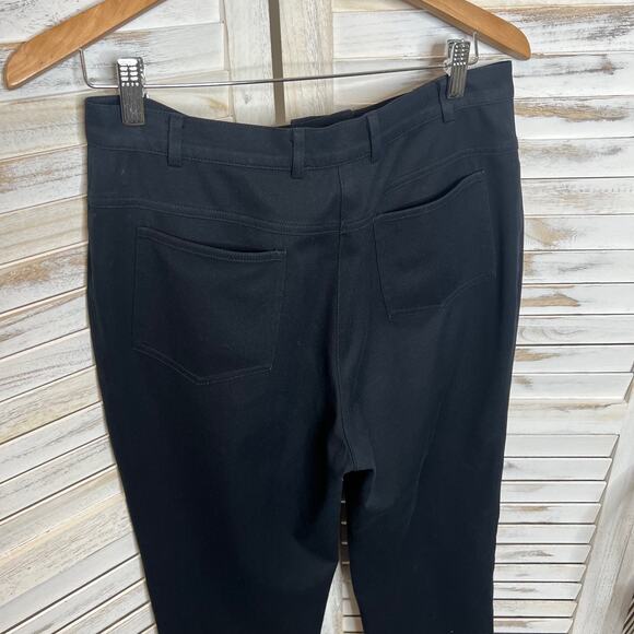 ST. JOHN SPORT Women's Size 10 Cotton Trouser Pant 5 Pocket Jean Black Preppy - Picture 6 of 13